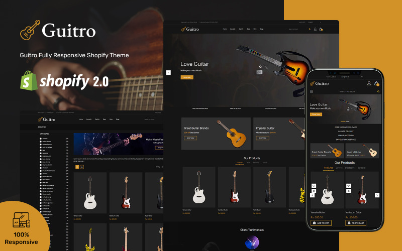 Guitro – responzivní téma Shopify
