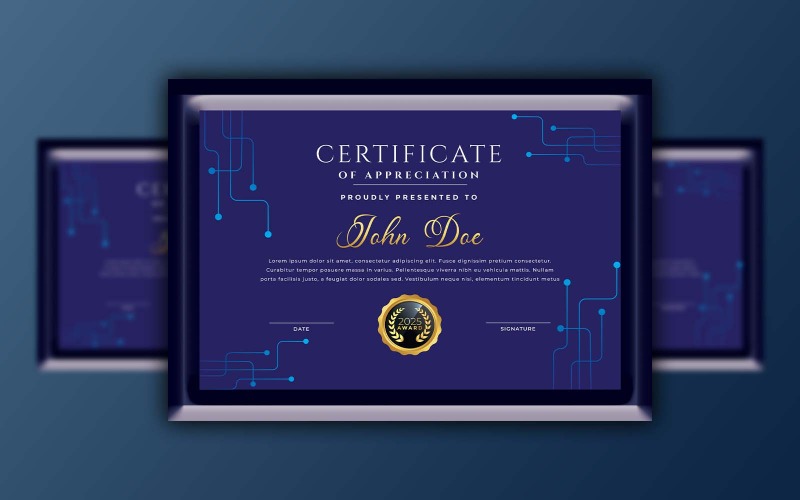 Plantilla de certificado de tecnología moderna e inteligente