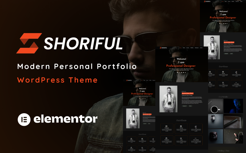 Shoriful – Designer-Portfolio-WordPress-Theme Eine Seite