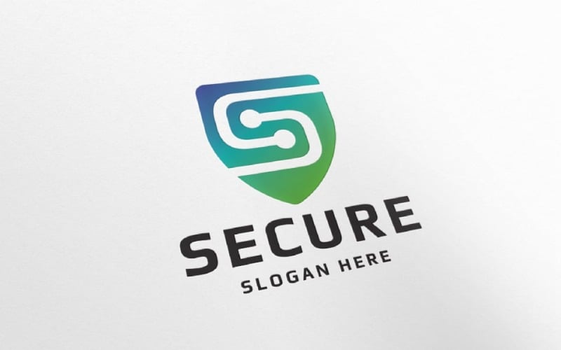 Logo della lettera S dello scudo sicuro