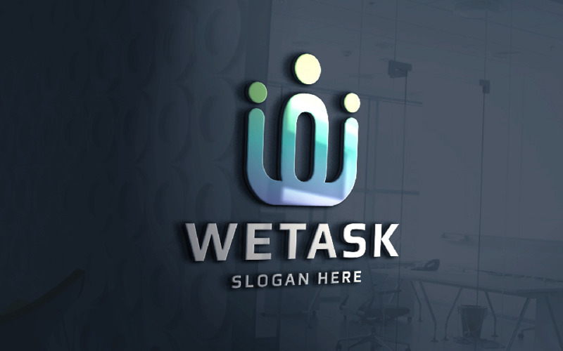 Modelo de logotipo da letra W da Wetask