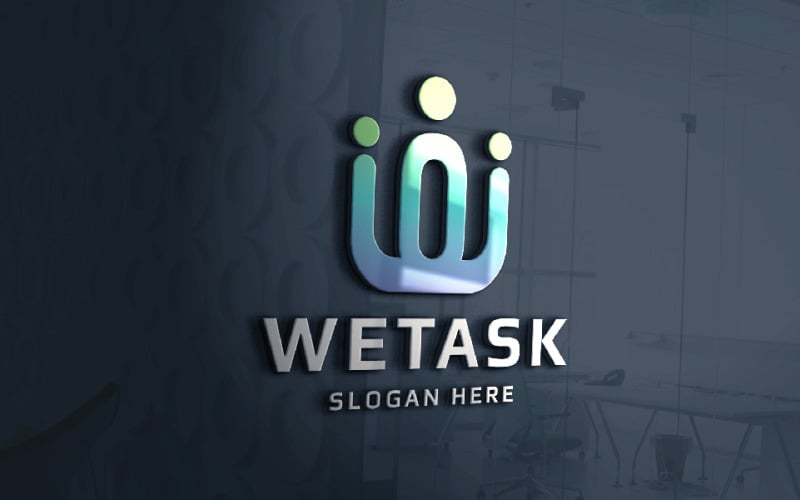 Шаблон логотипа Wetask Letter W