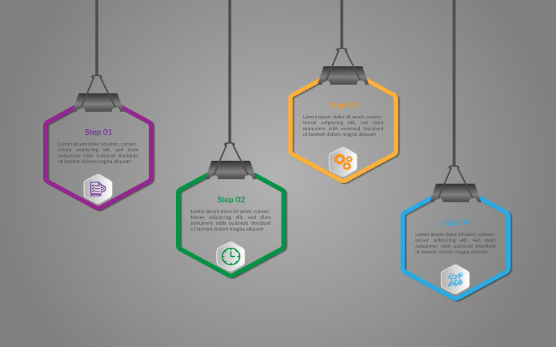 Sokszög stílusú modern infographic design.