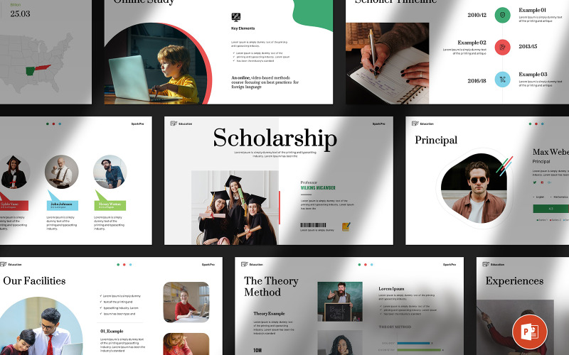 Utbildning Powerpoint digital presentationsmall