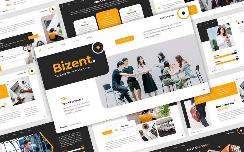 Bizent – PowerPoint-Vorlage für Firmenprofil