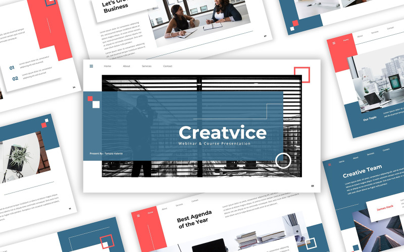 Creatvice - 网络研讨会和 E 课程 PowerPoint 模板