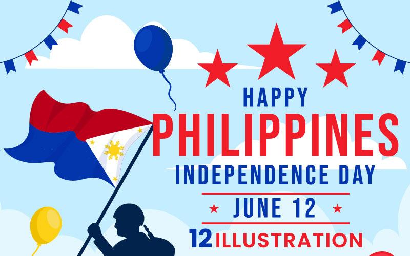 12 Día de la Independencia de Filipinas Ilustración