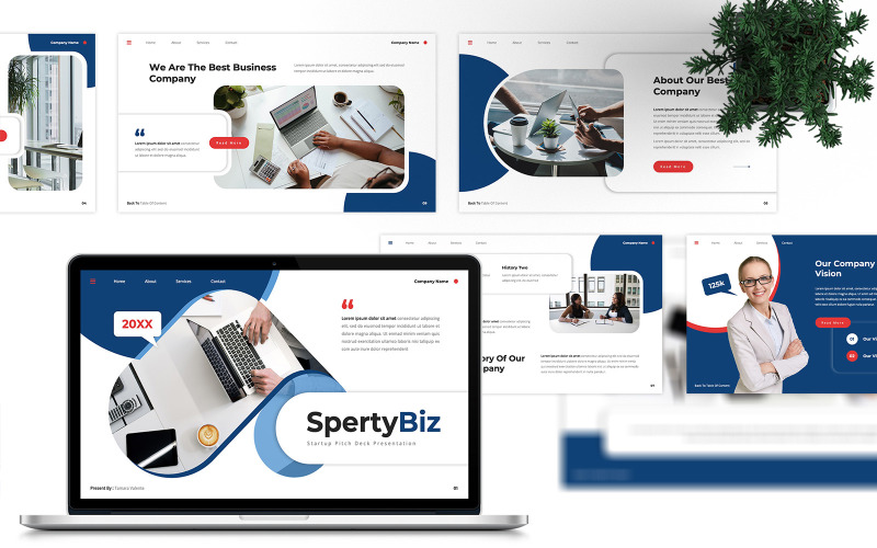 SpertyBiz – Startup Pitch Deck Google Slides-Vorlage