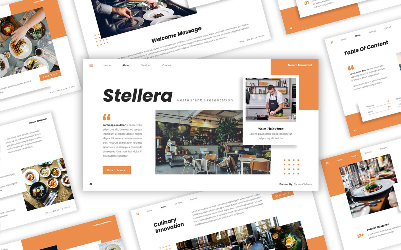 Stellera - Restaurant PowerPoint-sjabloon