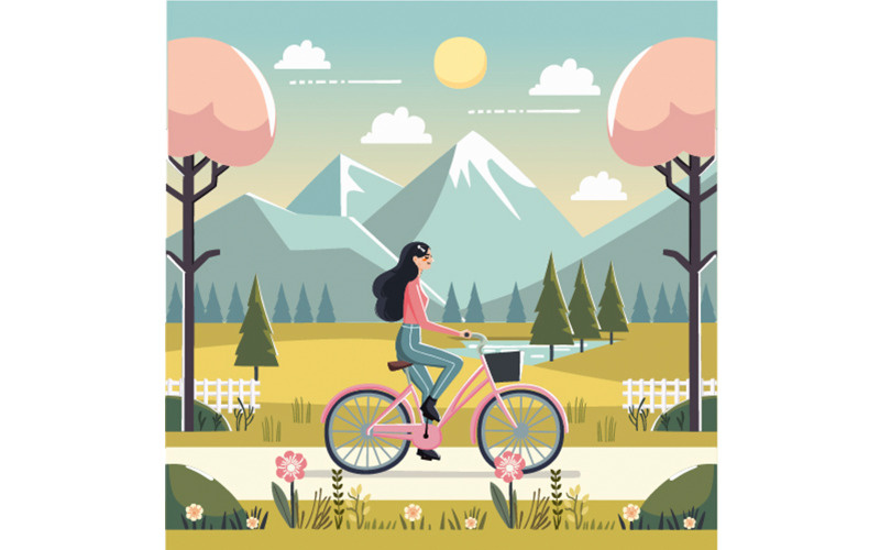 Vector Flat Spring Illustration