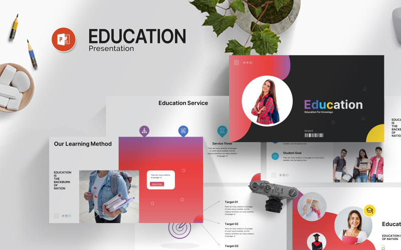 Conception de modèle PowerPoint pour l'éducation