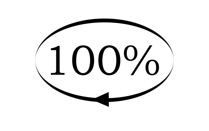 100 per cento icona simbolo logo versione v8