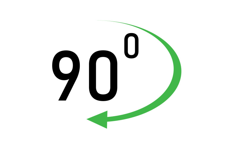 90 graders vinkelrotation ikon symbol logotyp v11