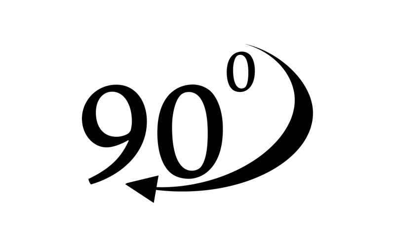 90 graders vinkelrotation ikon symbol logotyp v58