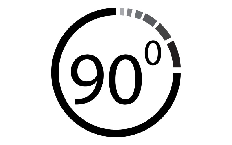 Ikona symbolu rotace úhlu 90 stupňů logo v56