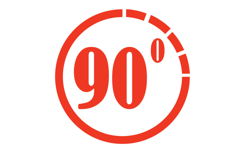 Logo de symbole d'icône de rotation d'angle de 90 degrés v13