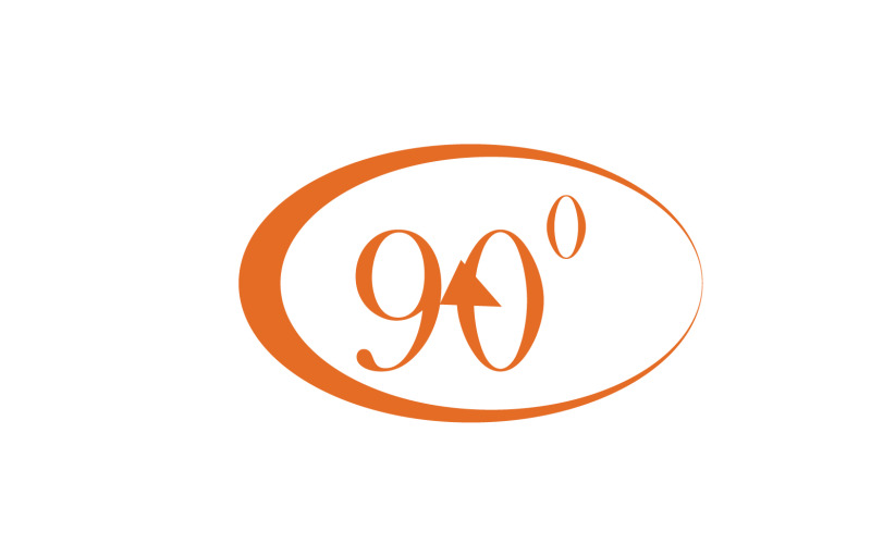 Logo simbolo icona rotazione angolo di 90 gradi v6