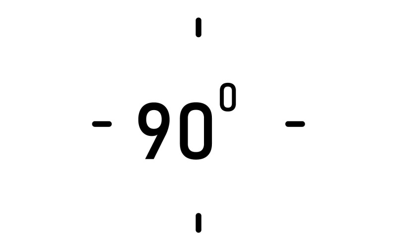 Logotipo do símbolo do ícone de rotação de ângulo de 90 graus v19