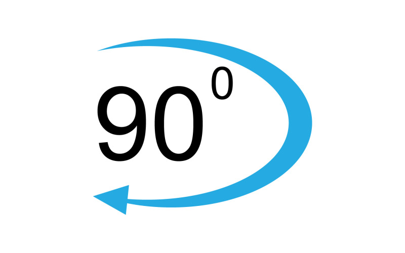 Logotipo do símbolo do ícone de rotação de ângulo de 90 graus v9