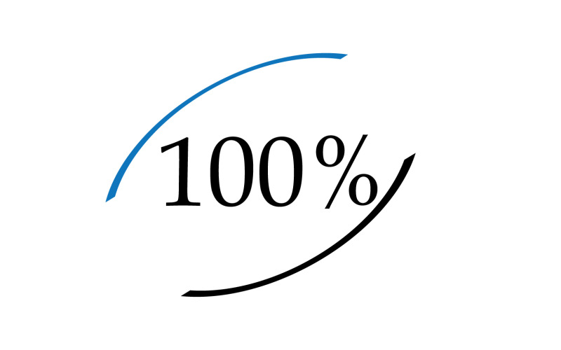 100-procentowa ikona symbolu logo wersja v62