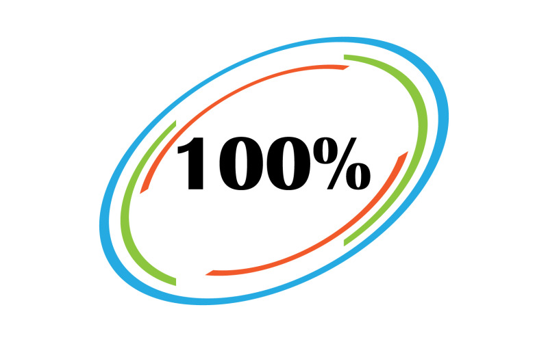 100-procentowa ikona symbolu logo wersja v63