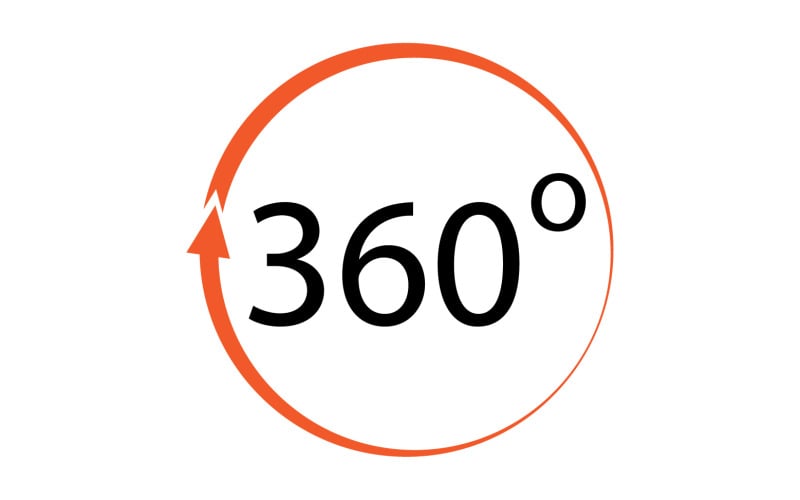 360 fokos szögben elforgatható ikon szimbólum logó verzió v2