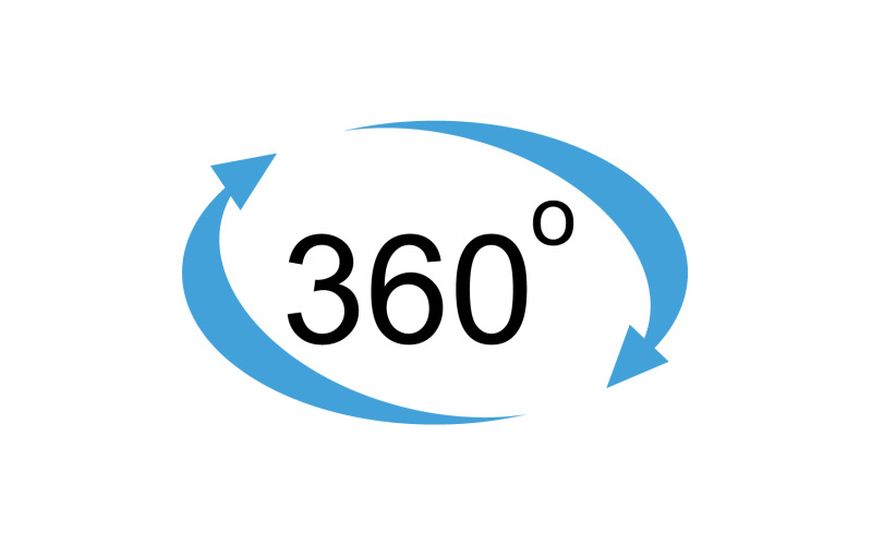 360 graden hoekrotatie pictogram symbool logo versie v16