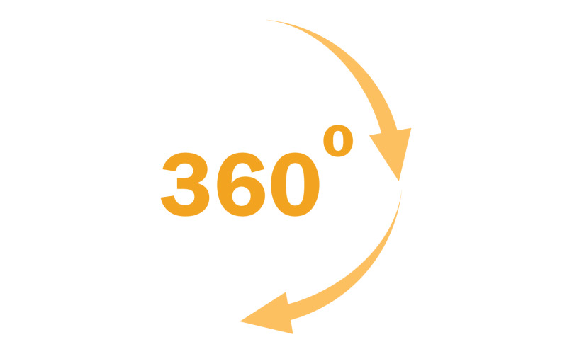 Icône de rotation d'angle de 360 degrés, symbole du logo version v31
