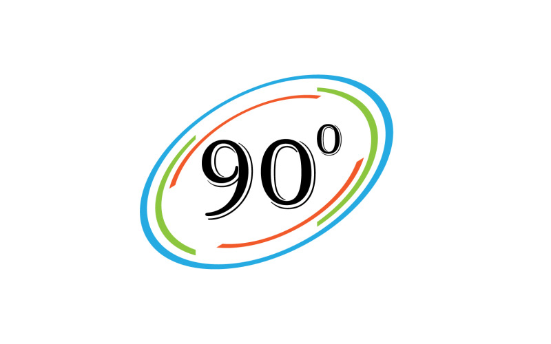 Logo simbolo icona rotazione angolo di 90 gradi v63
