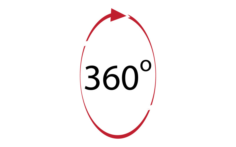 Rotación de ángulo de 360 grados icono símbolo logotipo versión v26
