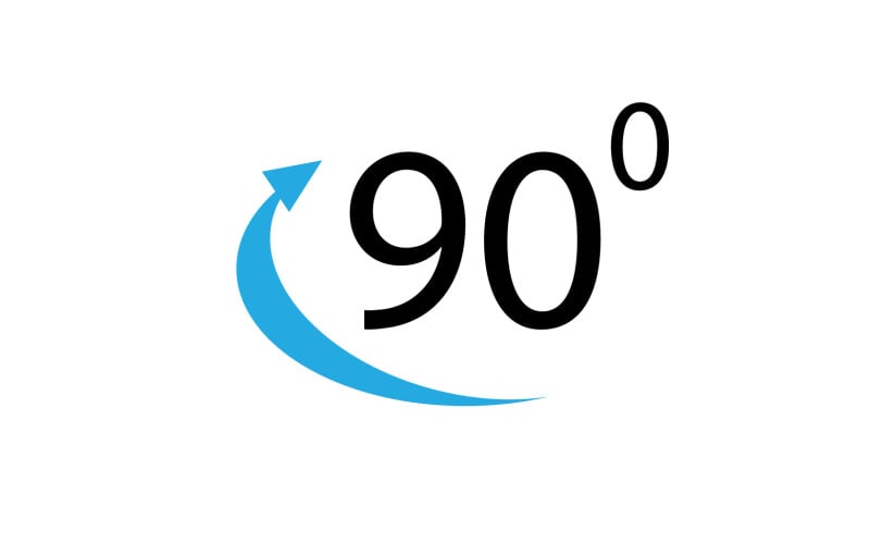 Symbol für 90-Grad-Winkeldrehung, Symbol, Logo v64