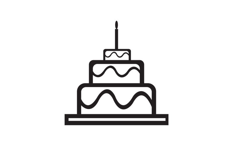 Doğum günü pastası logo simge sürümü v1