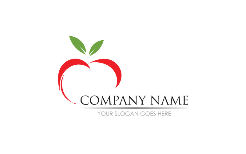 Логотип символа яблока с фруктами, версия v26