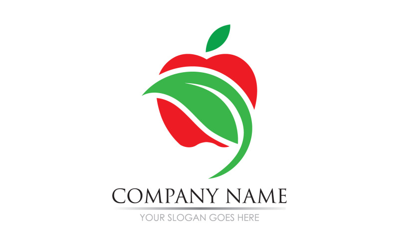 Логотип символа яблока с фруктами, версия v32