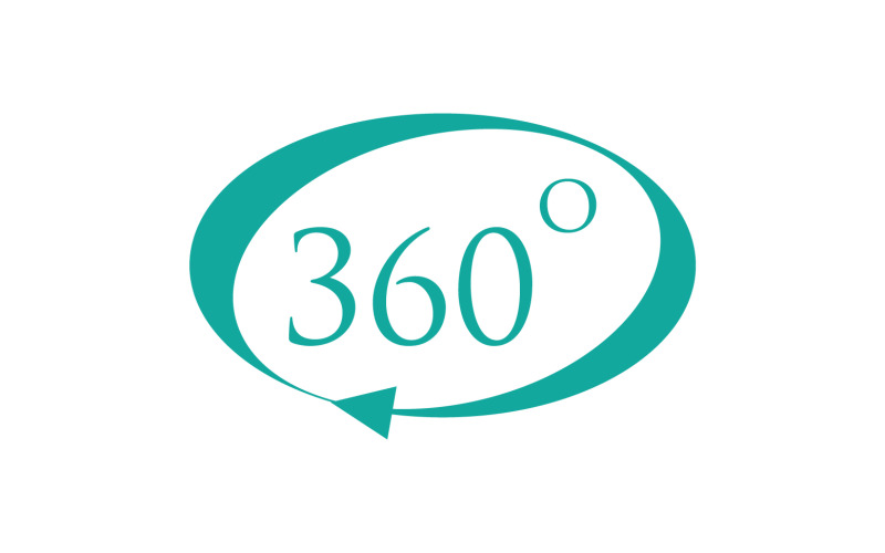Rotación de ángulo de 360 grados icono símbolo logo versión v57