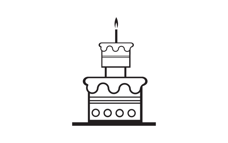Icona logo torta di compleanno versione v43