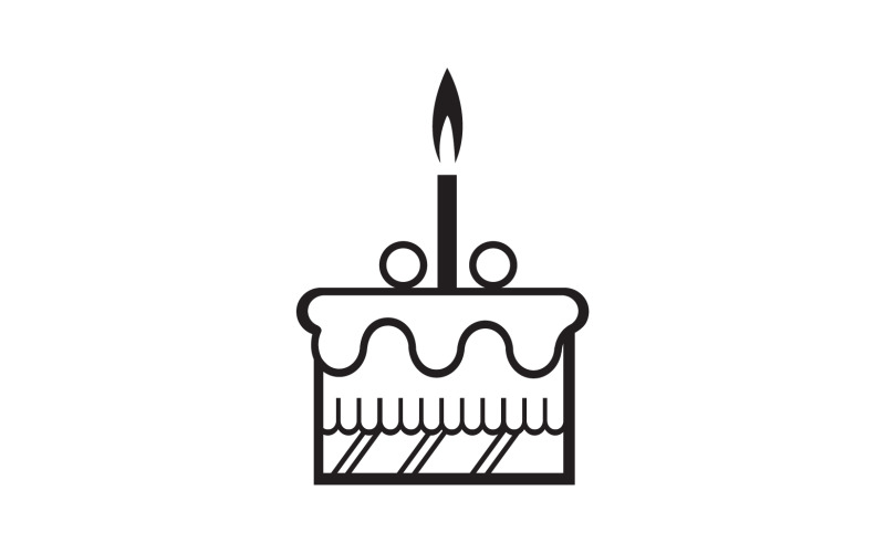 Icono del logotipo de la torta de cumpleaños versión v25