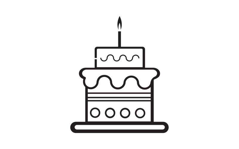 Ikona ikony narozeninového dortu verze v37
