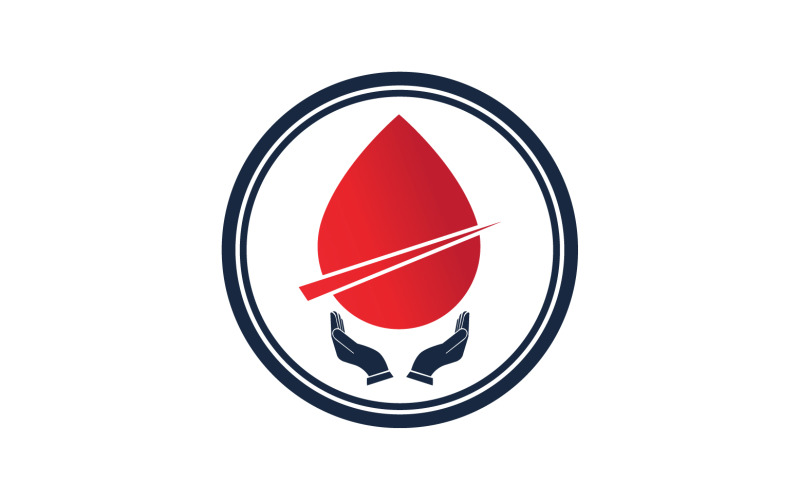 Szablon logo ikony kropli krwi w wersji v48
