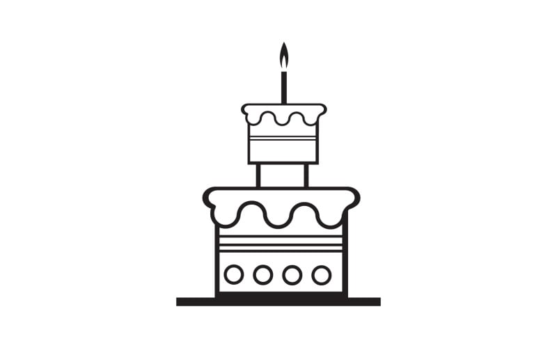 Verjaardagstaart logo pictogram versie v43