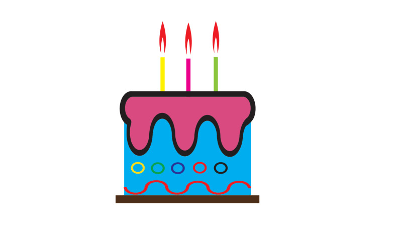 Versão v18 do ícone do logotipo do bolo de aniversário