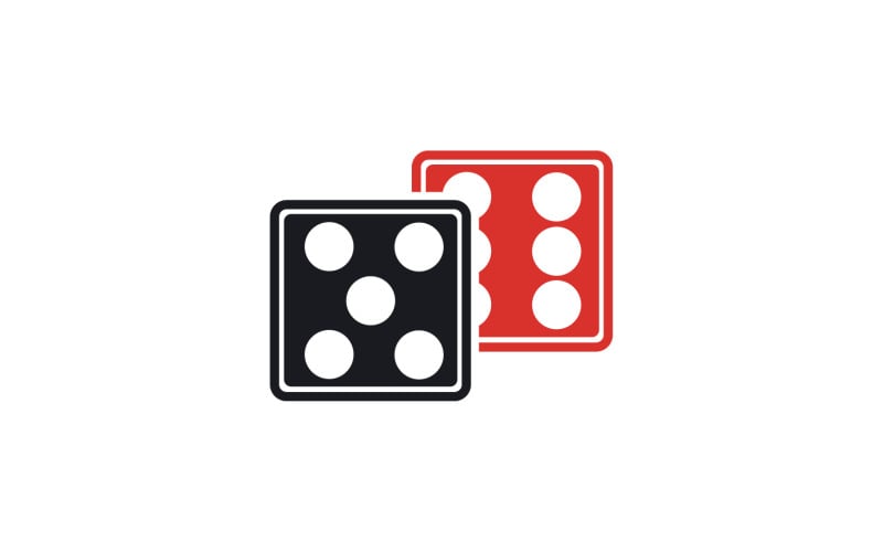 Dice game poxer logo icon  template version v32