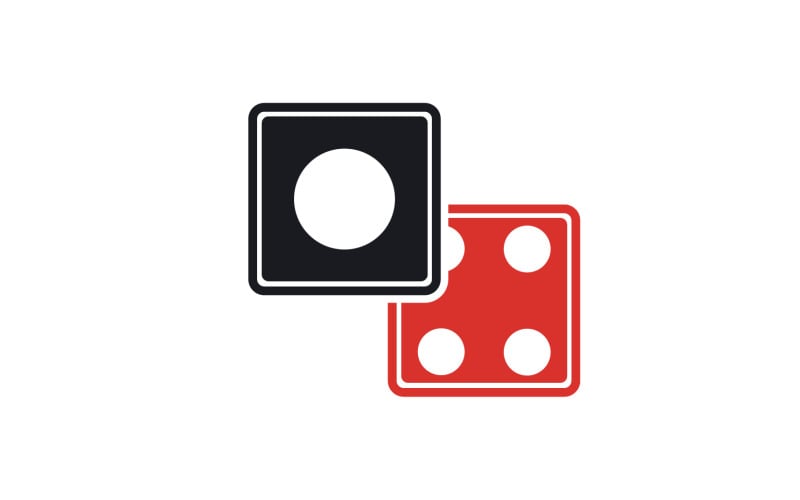 Dice game poxer logo icon template version v6