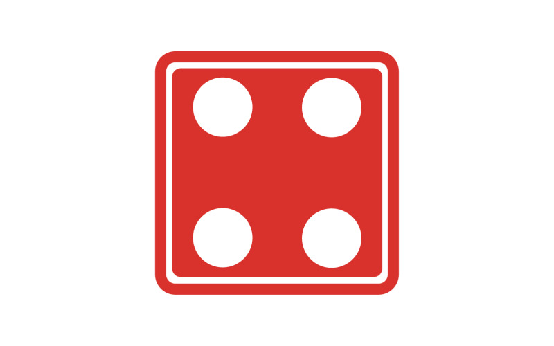 Modèle d'icône de logo de jeu de dés poxer version v60