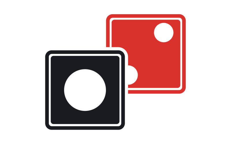 Modèle d'icône de logo de jeu de dés poxer version v64