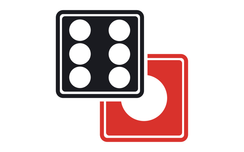 Modello icona logo poxer gioco di dadi versione v24