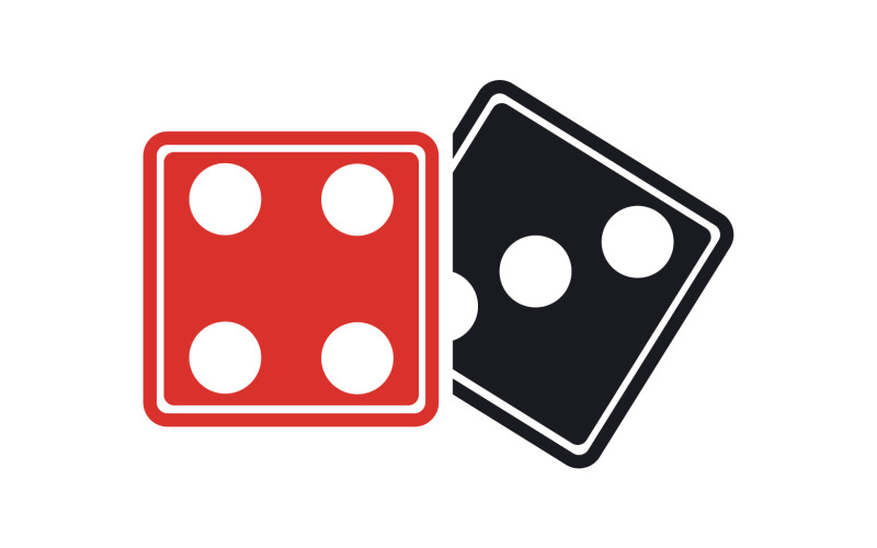 Modello icona logo poxer gioco di dadi versione v36