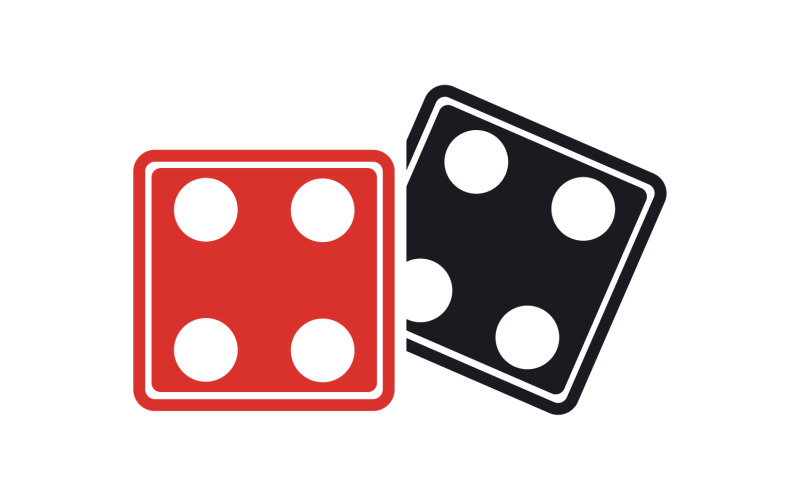Modelo de ícone de logotipo de jogo de dados poxer versão v28