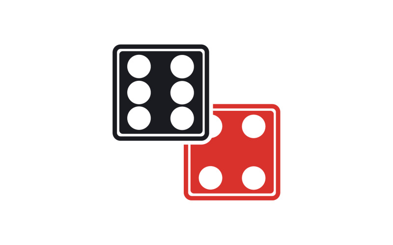 Modelo de ícone de logotipo de jogo de dados poxer versão v8