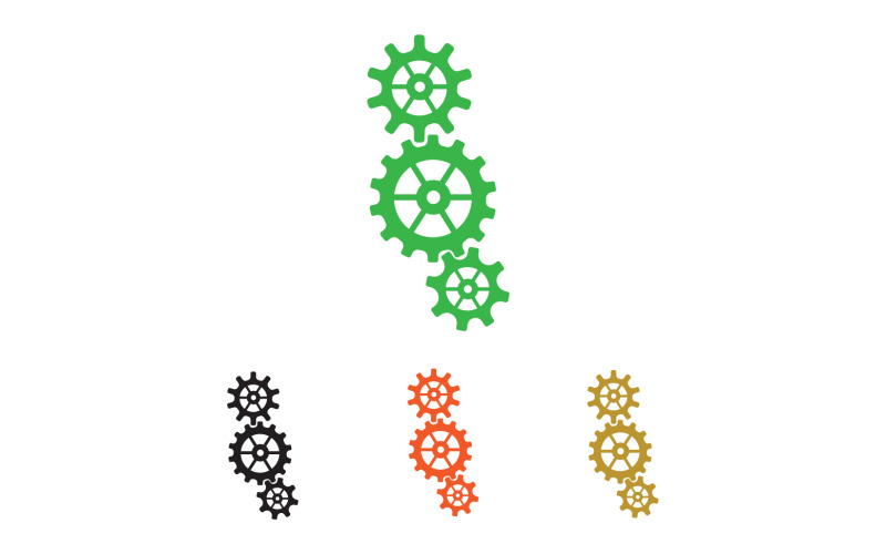 Modèle d'icône de logo de boîte de vitesses vecteur v16
